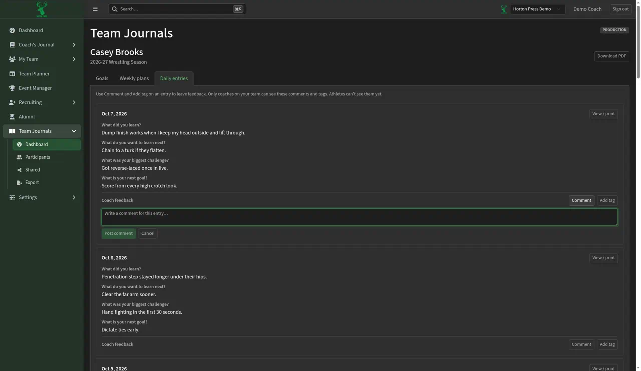 The comment box