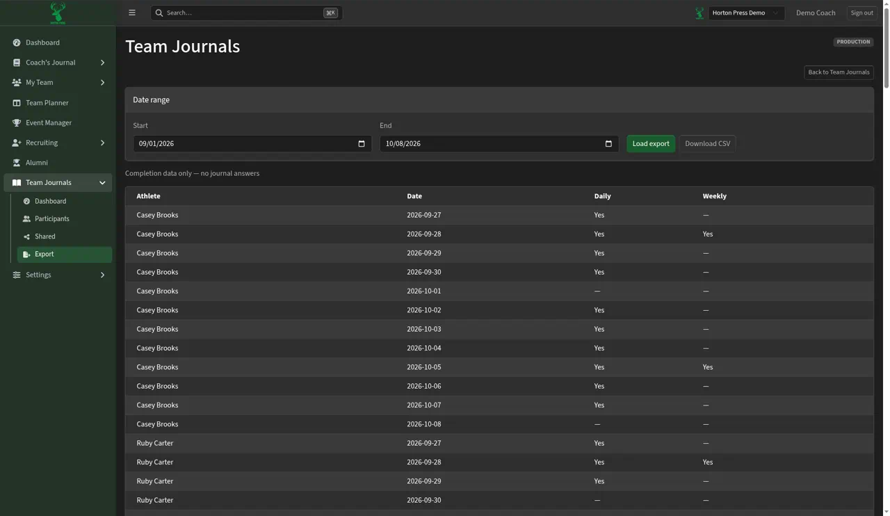 Export with Download CSV